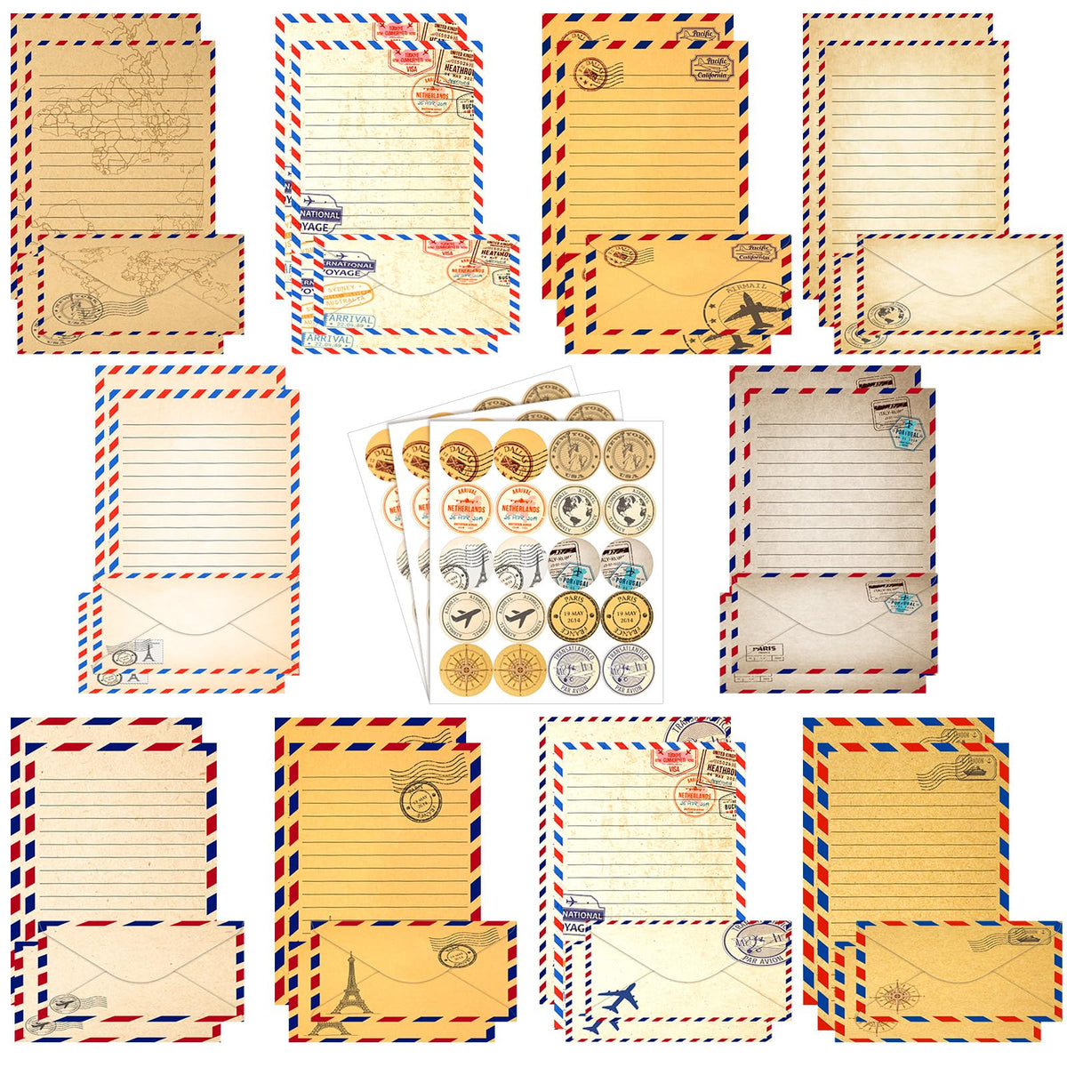 TaoBary 160 Pcs Vintage Floral Stationery Paper and Envelopes Set