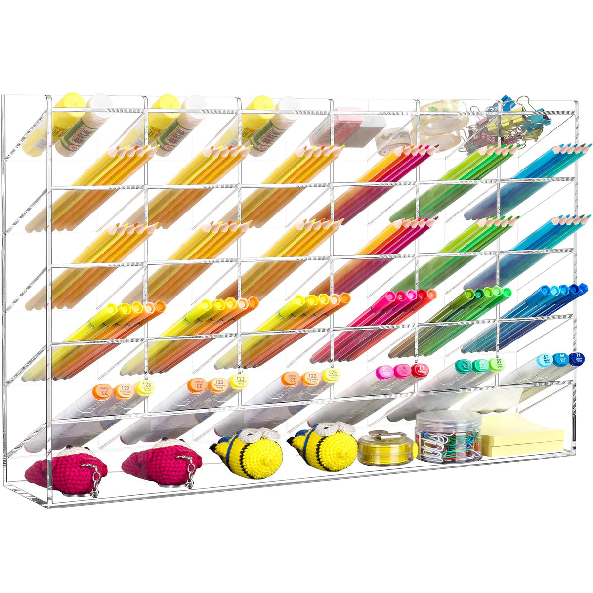 BEYGORM Acrylic Vertical Marker Organizer for 150 Markers, Desk Orgaizer