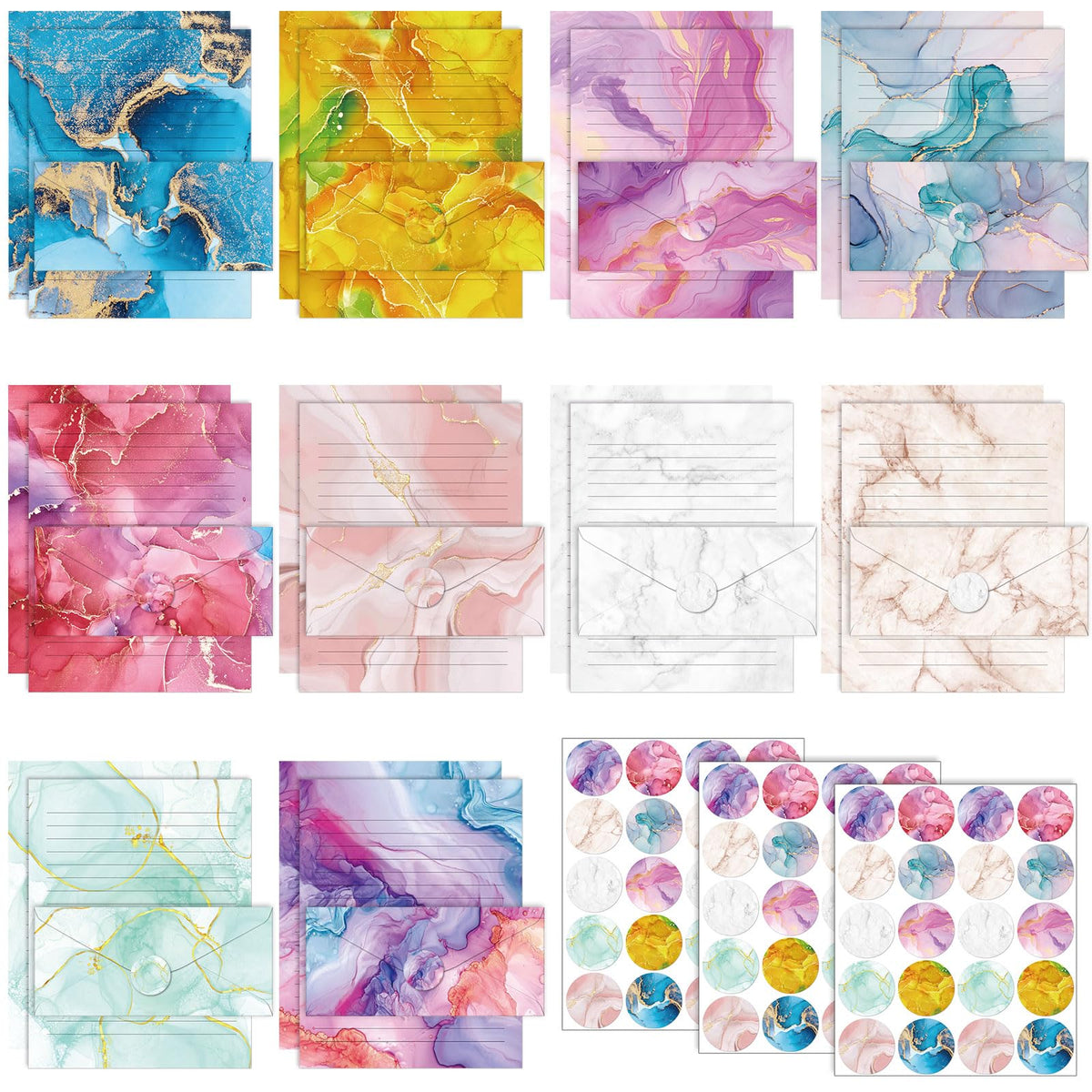 TaoBary 160 Pcs Vintage Floral Stationery Paper and Envelopes Set