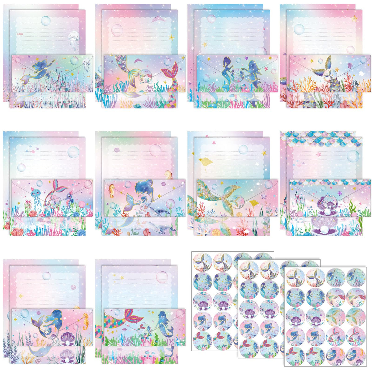 TaoBary 160 Pcs Vintage Floral Stationery Paper and Envelopes Set
