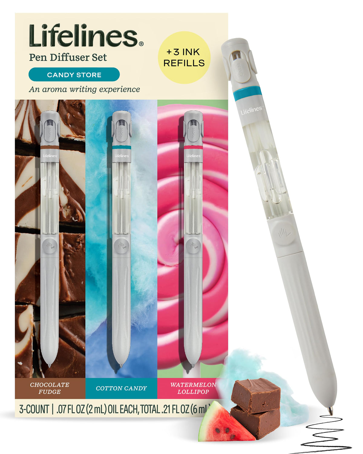 Lifelines Pen Diffuser Set, 3-Pack Natures Escape - 1mm Black Ballpoint Pen