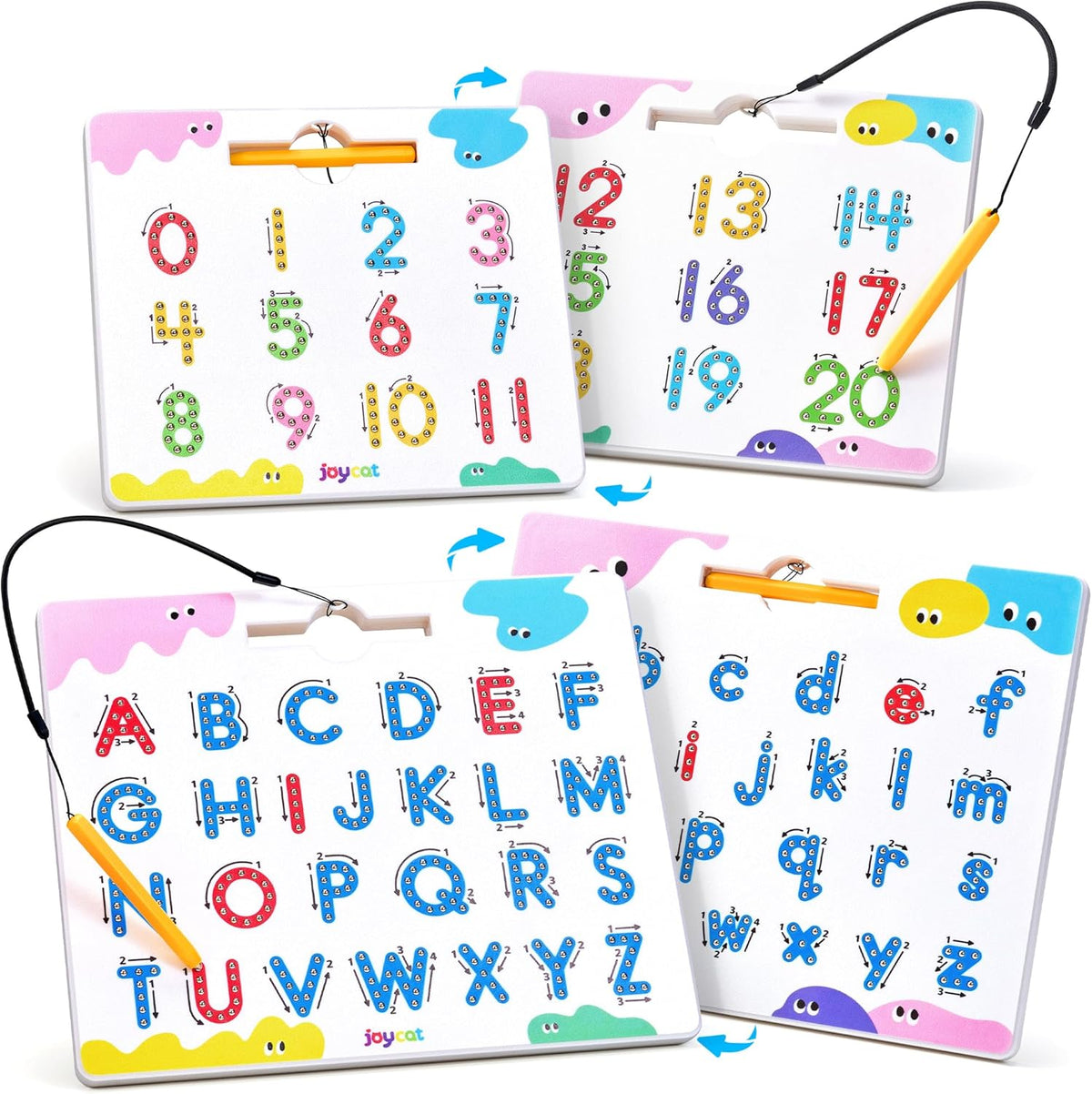 JoyCat Magnetic Letter and Number Tracing Board Set, ABC and Numbers 1-20