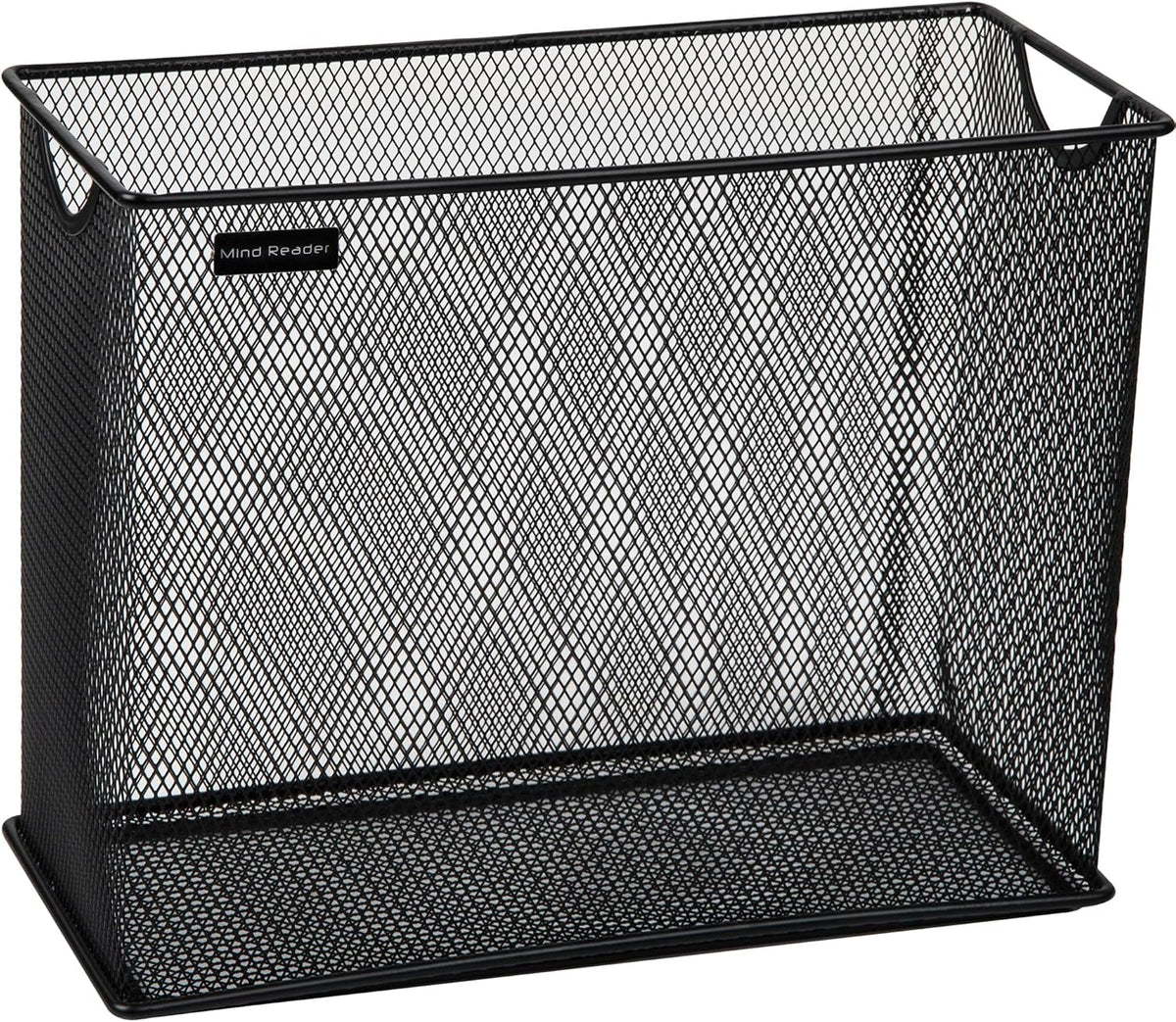 Mind Reader Vertical File Storage, Desktop Organizer, Hanging Files, Office, Metal Mesh, 12.25"L x 5.5"W x 10"H, Black