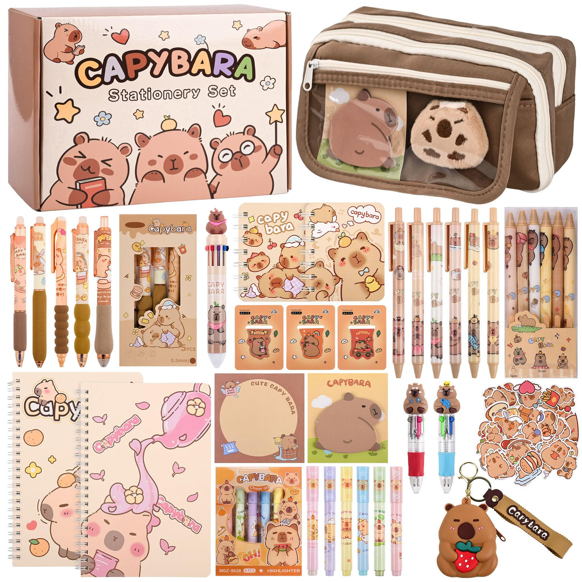 Ulema Cute Black Cat Gifts for Women,30Pcs Stationery Set Birthday Gifts for Boys Girls Back to School and Kawaii Classroom Office Supplies with Black Cat BallPoint Pen, Pencils, Sticky Notes etc.