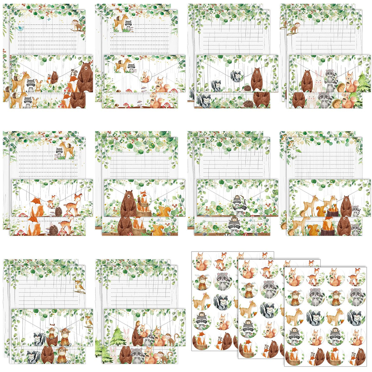 TaoBary 160 Pcs Vintage Floral Stationery Paper and Envelopes Set