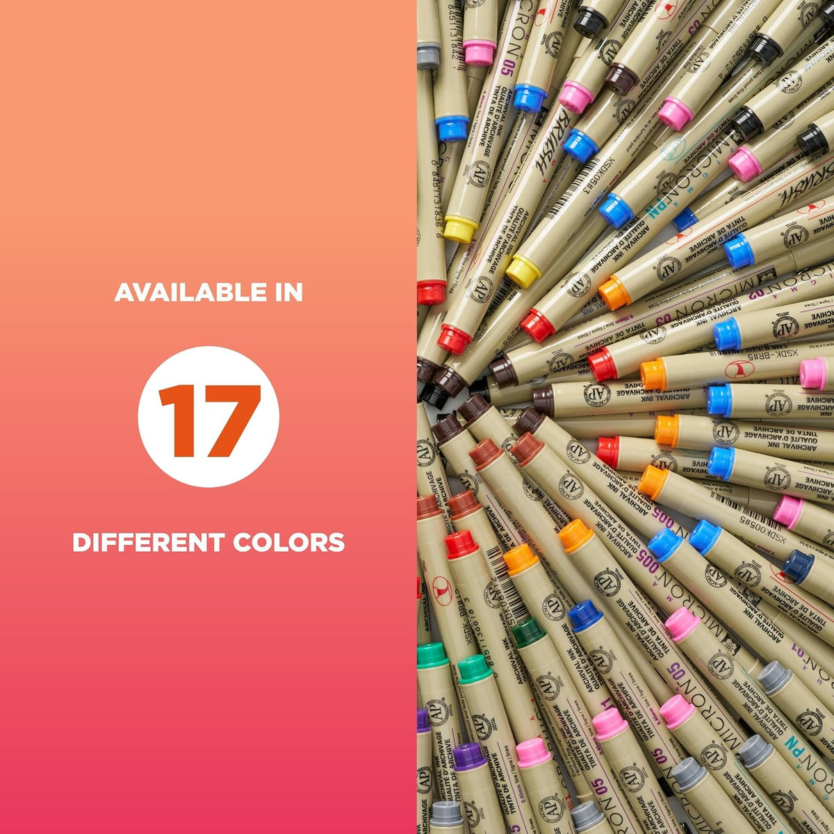 Sakura Pigma Micron Fineliner Pens - Archival Black Ink Pens - Pens for Writing, Drawing, or Journaling - Black Ink - 05 Point Size - 6 Pack