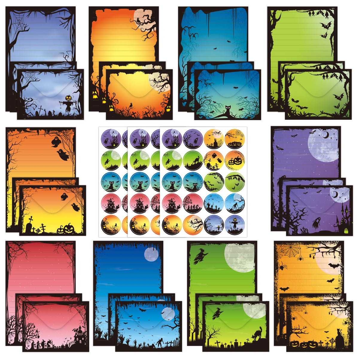 FUNCLASS 160 Pcs Watercolor Stationery Set Letter and Envelopes