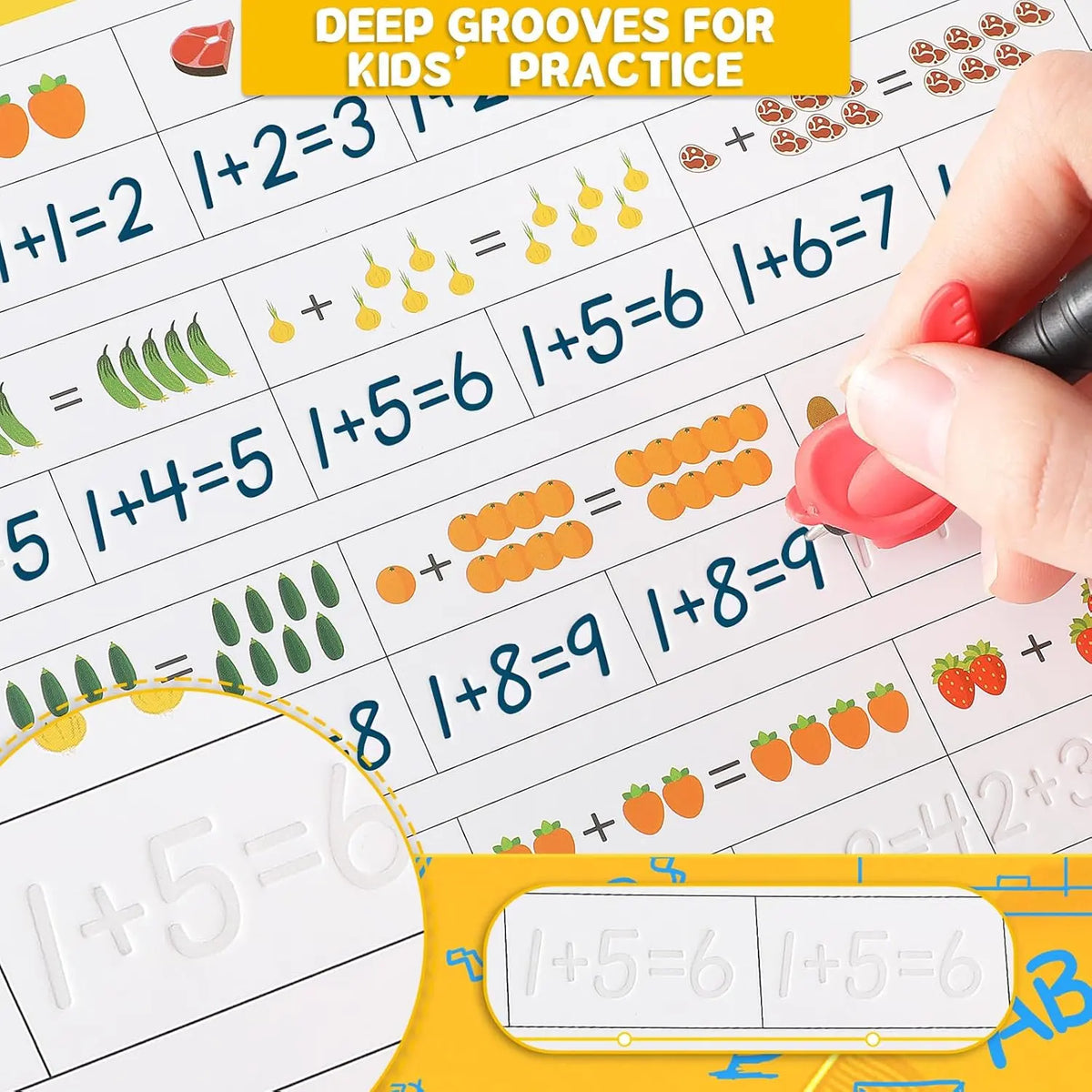 GISGFIM 8-Piece Magic Grooved Writing Practice Set, Disappearing Ink Pens & Reusable Groove Workbooks, Tear-Free Tracing for Kindergarten Kids, 10.2x7.3in Classroom-Learning-Study-Teaching Supplies, Back to School Shopping
