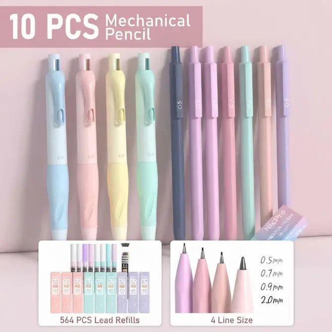 Nicpro Cute Stationery Set (78 PCS) - Back to School Haul with Pink Pencil Pouch, 12 Pastel Highlighters, 12 Color & Black Ink Gel Pens, 10 Mechanical Pencils (0.5/0.7/0.9/2.0mm), 6 Ballpoint Pens for College School Supplies