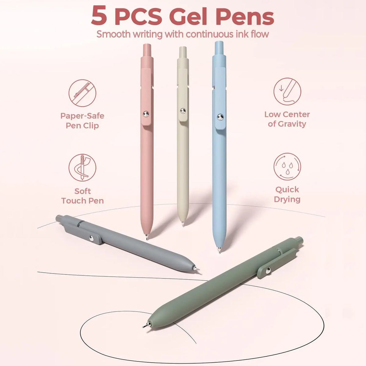 Aesthetic School Supplies Set, Including Highlighter & Gel Pen & Mechanical Pencil & Pencil Case & Accessories, Cute Stationery Set, Writing Utensils, Student Essentials, School Classroom Supplies, Study Supplies